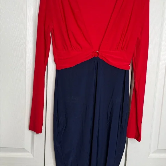 VENUS Vibrant Red & Blue Dress Size Small - Picture 5 of 8
